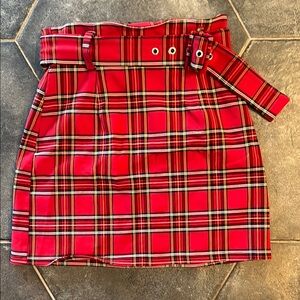 Forever 21 Red Plaid Women's Skirt - Small